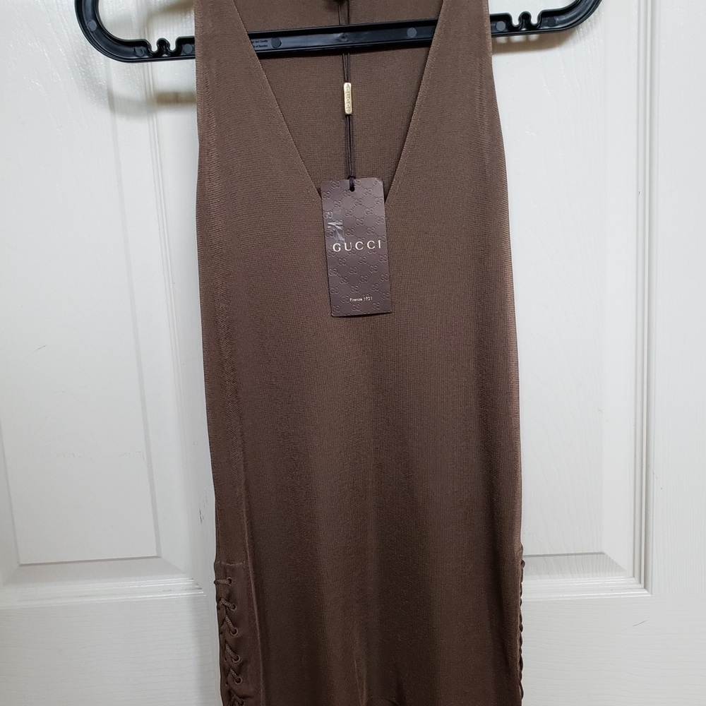 Authentic GUCCI blouse top brown size M brand new